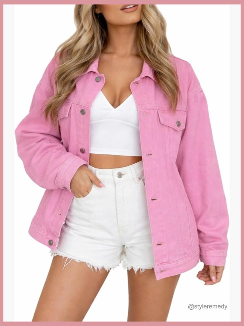 Oversized Denim Jacket Long Sleeve Button Down Trucker Jacket Shacket Fall Coats